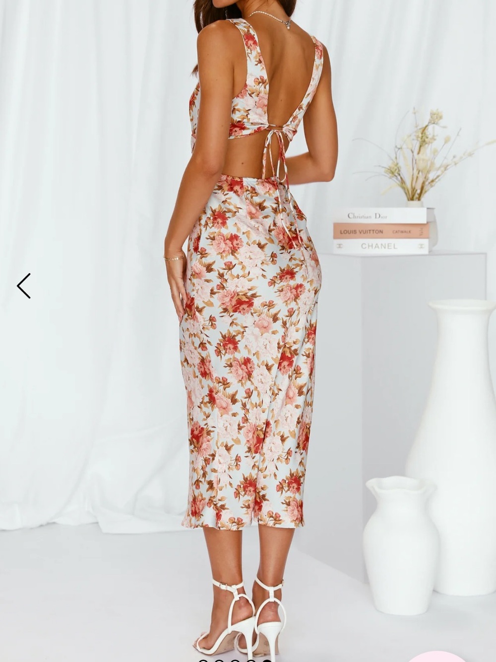 Hello Molly US 6 Light Blue Floral V-Neck Maxi Dress - Picture 4 of 10